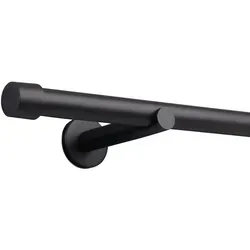 Deco-Raum Gardinenstange Style Schwarz-matt 25mm – Maßanfertigung bis 450cm - Gardinenstangen in Schwarz-matt, individuell anpassbar von 60cm bis 450cm. Robuste 25mm Edelstahlkonstruktion für schwere Vorhänge, ideal für modernes Wohnen.