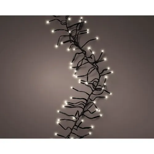 Lumineo Lichterkette CLUSTER TWINKLE 2040 LED 19 m warm weiß, schwarz - Lichterkette für Innen- & Außenbereich mit 2040 LEDs in warm weiß, 8 Twinkle-Funktionen und praktischer Timer-Funktion für energiesparende Nutzung. Wetterbeständig (IP44) und ideal für Weihnachtsbaumhöhen von 180-210 cm.