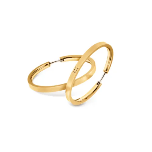 Boccia Damenschmuck Ohrstecker Creole 0516-07 - Ohrschmuck aus goldplattiertem Titan, antiallergisch und ideal für Allergiker. Mit einem Durchmesser von 32 mm vereinen sie Stil und Komfort.