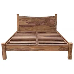 Bett Rami 160x200 aus indischem Sheesham-Massivholz - Hochwertiges Bett aus robustem Sheesham-Massivholz, ideal für ein stilvolles Schlafzimmer. Matratzenmaße: 160x200 cm, perfekte Rosthöhe von 38 cm.