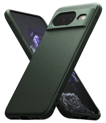 Ringke Onyx für Google Pixel 8 Hülle, [Griffig] rutschfest Anti-Fingerabdruck Stoßfest Kratzfest Passgenau Stilvoll Handyhülle mit Präzisen Kameraausschnitten - Dark Green