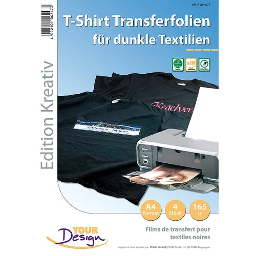 Your Design 4 T-Shirt Transferfolien für bunte Textilien A4 Inkjet