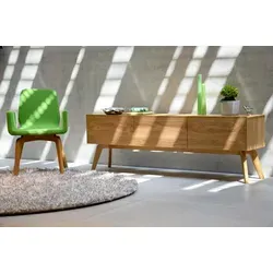 Sideboard Dweller aus Eichenholz, 180 cm - Kommode aus hochwertigem Eichenholz, bietet großzügigen Stauraum und elegante Ausstellungsfläche für Dekoration, ideal für jedes Zuhause.