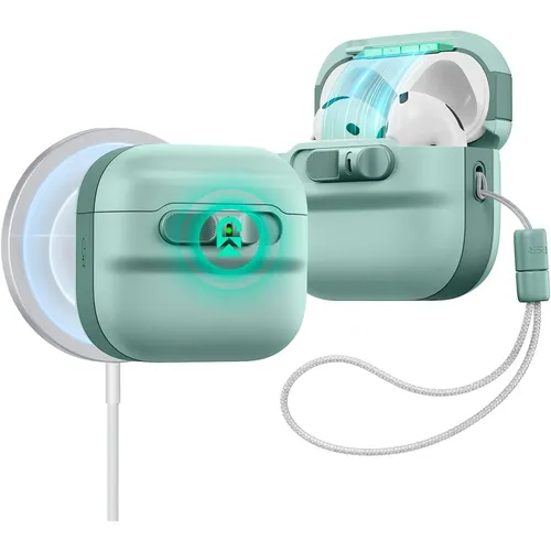 ESR Pulse Halolock Magsafe Case für AirPods 4 - Grün (26614-0) - Schützende Hülle für AirPods 4 mit praktischer MagSafe-Funktion. Robust und stylish in Grün, ideal für unterwegs.