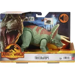 Jurassic World Roar Strikers Triceratops - 33 cm große Actionfigur mit Brüll- und Rammattacken, für aufregende Dinosaurier-Abenteuer und Augmented Reality Erlebnisse