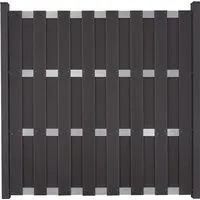GroJa Bausatz EV1 Fertigzaun DIY - 180 cm x 180 cm Anthrazit, pflegeleicht und ideal für DIY-Heimwerker als Wind- und Sichtschutz