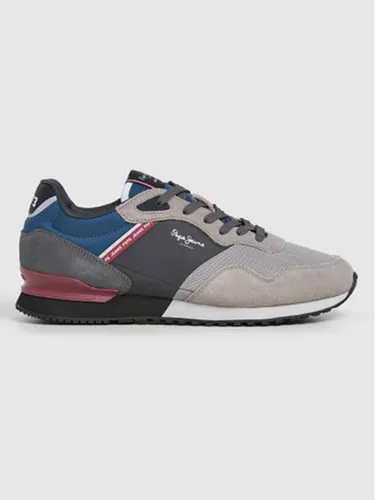 Pepe Jeans FOOTWEAR Sneakers "London Brick" in Grau/Blau, Größe 43 - Moderne Herrensneakers von Pepe Jeans FOOTWEAR in Grau/Blau. Mit robusten Ledereinsätzen und rutschhemmender Sohle für sicheren Halt im Alltag.
