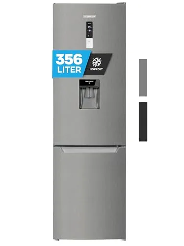 Heinrich´s Kühlgefrierkombination 356L - Kühlschrank mit Wasserspender - Kühlschränke der HEINRICHS Kombi mit 356L Gesamtvolumen, inkl. Wasserspender und leiser 37dB Technologie für eine moderne Küche.