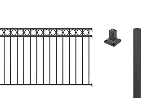 Alberts Zaunkomplettset Circle, matt-schwarz, 10m - Gartenzäune aus hochwertigem Aluminium, langlebig und witterungsbeständig. Der elegante Zierzaun Circle bietet eine zeitlose Optik und schützt Ihr Grundstück stilvoll.