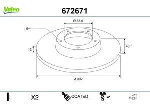 Valeo Bremsscheibe COATED 672671 - Hochwertige Bremsscheibe für optimierte Bremsleistung und längere Lebensdauer, ideal für sicheres Fahren und geringe Geräuschentwicklung.