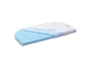 Babybay Beistellbettmatratze Original - Komfortschaum, Blau/Weiß - Matratzen für Beistellbetten, ideal für Allergiker mit atmungsaktivem, schadstoffgeprüften Bezug und Nässeschutz. Waschbar bis 60°C für hygienischen Schlaf.