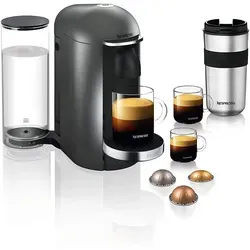 KRUPS XN900T Vertuo Plus Titanium Nespresso-System - Kaffeemaschinen mit 5 Tassengrößen und einfachem Knopfdruck für perfekten Kaffee. Genießen Sie vollmundigen Geschmack mit frisch gebrühter Crema – ideal für jeden Anlass!