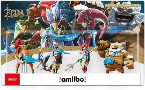 AMIIBO The Legend Of Zelda - Breath of the Wild Spielfigur Set - amiibo Spielfiguren, bestehend aus Mipha, Daruk, Revali und Urbosa, für exklusive In-Game-Inhalte auf Nintendo Switch.