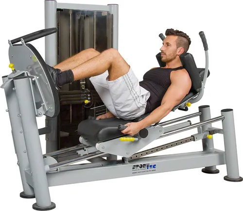 Sport-Tec Funktionsstemme Functional Press mit Wegbegrenzer - Stationen & Hantelbänke, ideal für effektives Beintraining mit individuell einstellbarem Wegbegrenzer und 5-fach verstellbarer Rückenlehne für höchsten Komfort.