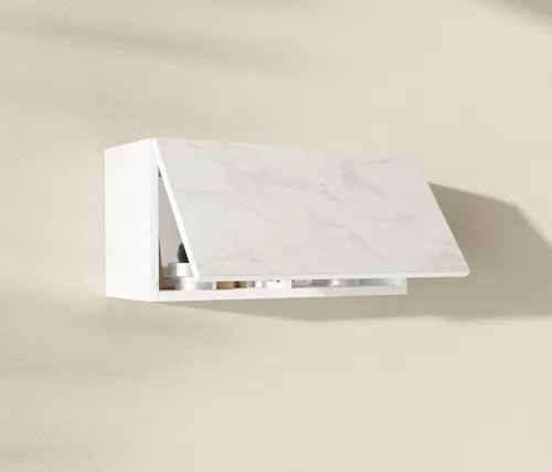 PLATAN ROOM Badschrank Hängeschrank 60 cm Hochglanz - Badezimmerschrank - Moderner Hängeschrank mit Hochglanz-Marmorfront, bietet praktischen Stauraum und einfache Montage für Ihr Bad.