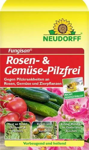 Neudorff Fungisan Rosen- und Gemüse-Pilzfrei Konzentrat – Effektive Pilzbekämpfung für Gartenpflanzen - Breit wirksames Spritzmittel gegen Pilzkrankheiten an Rosen und Gemüse. Einfache Anwendung mit 20 Litern Spritzbrühe für gesunde und kräftige Pflanzen.