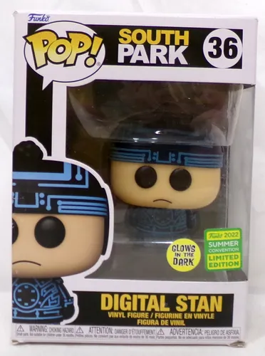 South Park: Phone Destroyer 36 – Digital Stan Glow in The Dark Pop! Vinyl Figur - Chibi Figuren – Limitierte Summer Convention Edition, leuchtet im Dunkeln und ist ein Muss für South Park-Fans!