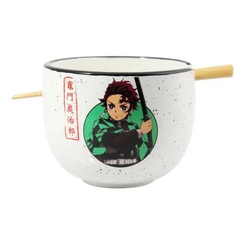 Demon Slayer Ramen-Schüssel mit Stäbchen Tanjiro 414 ml - Gold - Erlebe kulinarische Abenteuer mit der Demon Slayer Ramen-Schüssel! Inkl. Essstäbchen, integrierter Ablage und lebendiger Tanjiro-Grafik. Ideal für Fans und eine stilvolle Ergänzung in deiner Küche.