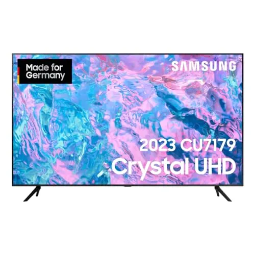 Samsung GU55CU7179U - 55" 4K Crystal UHD LED TV - Fernseher mit PurColor-Technologie für lebensechte Farben und Smart Hub für alle deine Lieblings-Apps an einem Ort. Erlebe beeindruckendes 4K-Upscaling und virtuellen Sound.