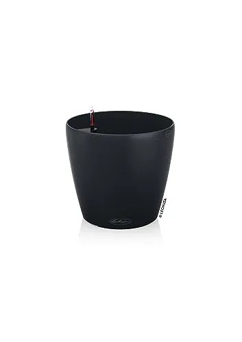 Lechuza Blumentopf Classico Color 21 - Schiefergrau, frostfest mit Wasserspeicher für optimale Pflanzenpflege drinnen und draußen