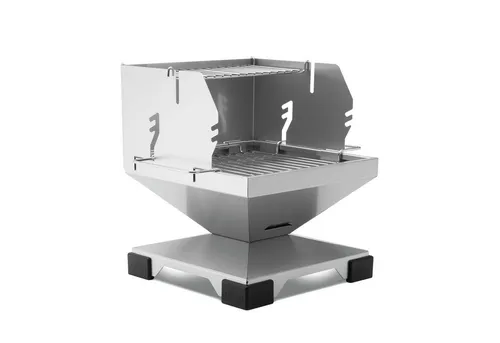 THÜROS T1 Direkt Plus Tischgrill Holzkohlegrill Edelstahl - Hochwertiger Edelstahl Tischgrill mit Windschutz und Warmhalterost, ideal für direktes Grillen und lange Lebensdauer, made in Germany.