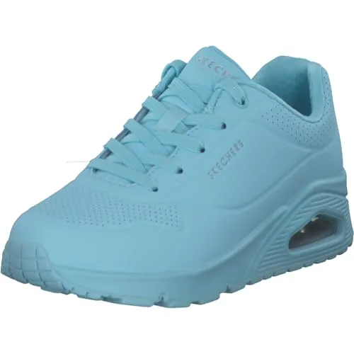Skechers Damen Uno Stand On Air Sneakers, Light Blue Durabuck Mesh - Damen-Sneaker mit atmungsaktivem Mesh-Obermaterial und erstklassigem Komfort für den ganzen Tag.