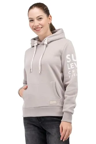 Sublevel Damen Kapuzenpullover Mia-D10600T02690A2NO - Bequemer Kapuzenpullover in ash beige, Größe XL - Kapuzenpullover für Damen aus weichem Baumwollmix, der für angenehmen Tragekomfort sorgt. Stylischer Print und lässige Kapuze für einen modernen Look.