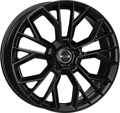MAK Stilo Alufelgen 21 Zoll - Gloss Black 8.5x21 ET40 - Hochwertige 21 Zoll Alufelgen in Gloss Black, perfekt für sportliche Fahrzeuge. Mit einer maximalen Traglast von 870 kg und einem modernen Kreuzspeichendesign.