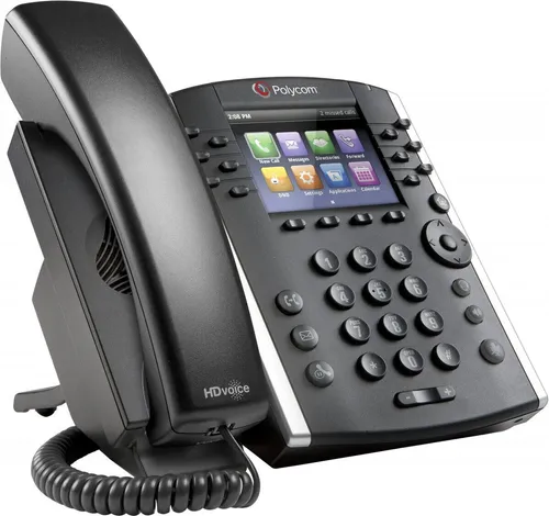 Polycom VVX 411 VoIP-Telefon - Festnetztelefon mit 12 Leitungen, ideal für professionelle Nutzung mit Skype und Zoom, bietet hervorragende Sprachqualität und einfache Handhabung.