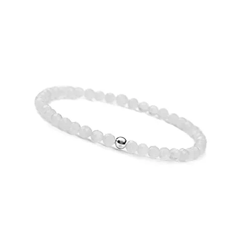 GD GOOD.designs Mondstein Armband für Damen – Echte Naturstein Perlen & 925 Silber - Elegantes Armband aus facettierten Natursteinen mit hochwertiger 925er Silber Perle. Verstellbar für Handgelenke von 15–19 cm. Ideal als Geschenk in plastikfreier Verpackung.