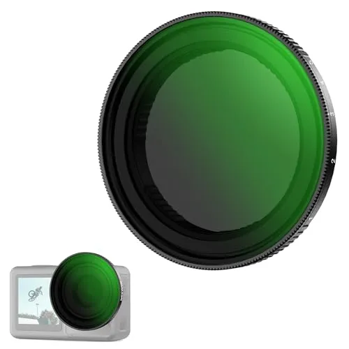 NEEWER Variabler ND Filter kompatibel mit DJI Osmo Action 5 Pro/4/3, ND2-32, 1-5 Stop, Snap On, mehrfach vergütetes HD optisches Glas, Graufilter, Action Cam Objektiv Filter, Fotografie Zubehör
