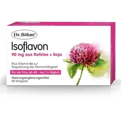 Isoflavon 90 mg Doktor Böhm Dragees - Pflanzliches Nahrungsergänzungsmittel für Frauen in den Wechseljahren, unterstützt die hormonelle Balance mit Rotklee und Nachtkerzenöl