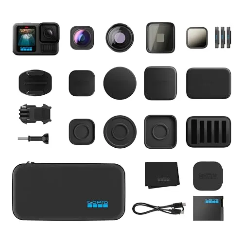 GoPro HERO13 Black mit HB-Series Lens Collection - Action-Cam mit 5,3K60-Videoaufnahme und legendärer Robustheit, inklusive HB-Series Lens Collection für kreative Aufnahmen.