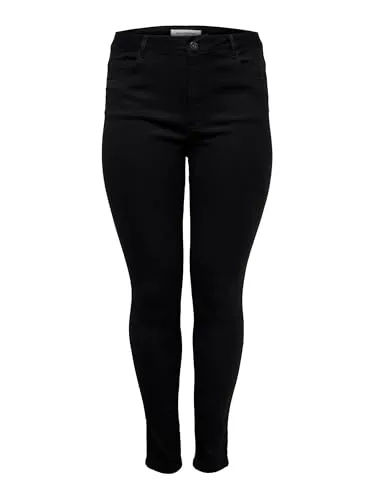 ONLY Carmakoma NOS Damen Caraugusta Hw Black Noos Skinny Jeans - Modische Skinny Jeans in Schwarz, die sich perfekt an Ihre Beine anpasst. Praktische Gürtelschlaufen und fünf Taschen sorgen für Funktionalität und Stil.