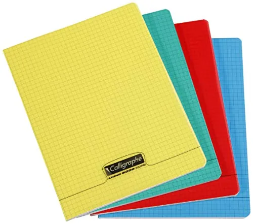 Clairefontaine 18050C - Packung mit 10 Heften Calligraphe geheftet, DIN A4, französische Lineatur, 48 Blatt, 90g, farbig sortiert, 1 Pack
