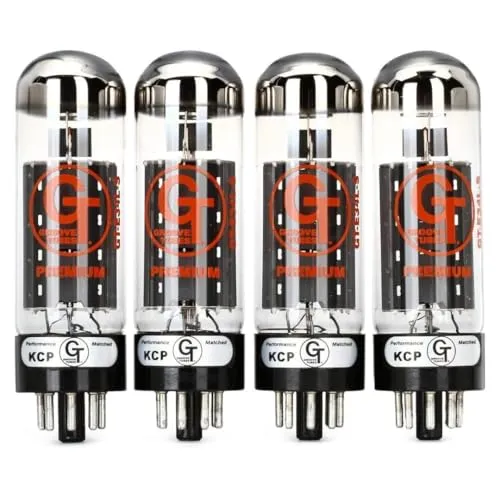 Groove Tubes EL34LS Röhre, matched Quartet - Vakuumröhre für Gitarren- & Bassverstärker, sorgt für warmen, kraftvollen Sound und optimale Leistung in Ihrem Verstärker.