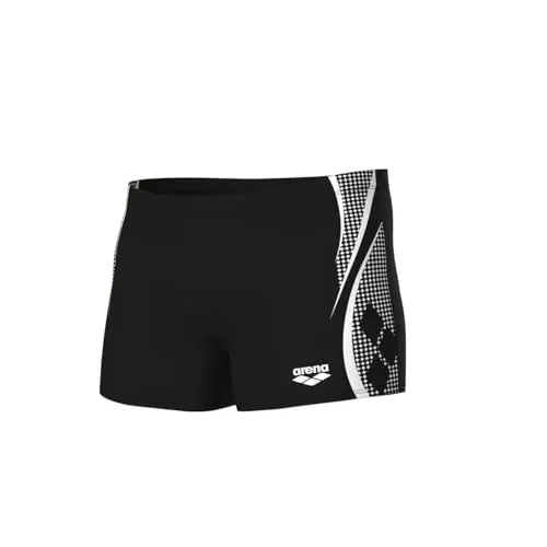 Arena Feel Herren Graphic Badehose - Bequeme Herren Badehose mit stylischem Print. Hergestellt aus umweltfreundlichem Material, ideal für Schwimmbad und Strand. 4-Wege-Stretch, schnelltrocknend und mit UV-Schutz. Innenliegender Kordelzug für perfekten Sitz.