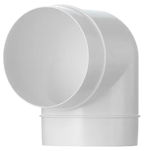 Steinberg14 Rohrbogen 90 Grad 100mm - Weiß PVC Rohrverbinder - Kunststoff Lüftungsrohr Bogen für Runde Lüftungssysteme - Kanalverbinder Bogenverbinder Verbinder