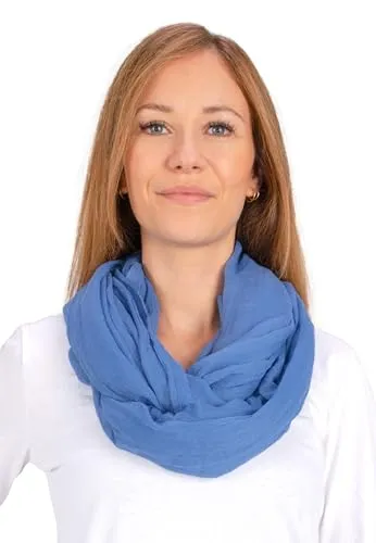 Seasons of April Loop Carina Uni - Leichter Damen Loop Schal in Jeansblau - Schals: Weicher und leichter Schlauchschal in modischem Jeansblau, perfekt für jede Jahreszeit und vielseitig kombinierbar.
