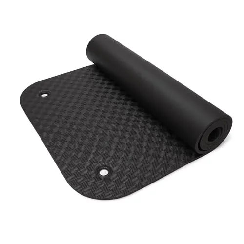Yogabox Gymnastikmatte Komfort Made in Germany mit Ösen, schwarz - Hochwertige Yogabox Gymnastikmatte in Schwarz, ideal für Yoga und Pilates. Mit praktischen Ösen für einfache Aufbewahrung. Perfekt für dein Training!