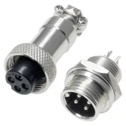 Pollin 453543 Rundsteckverbinder Buchse, Einbau, Stecker Gesamtpolzahl: 4 1 Set