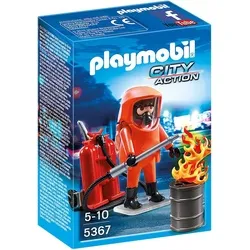 PLAYMOBIL 5367 Feuerwehr-Spezialeinsatz - Playmobil Feuerwehrspielzeug mit Feuerwehrmann im Super-Schutzanzug, ideal für aufregende Rettungseinsätze und sicheres Spielen ab 4 Jahren.