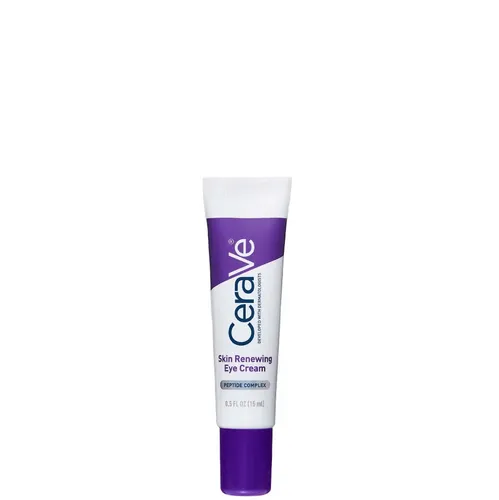 CeraVe Skin Renewing Eye Cream - Augencreme für strahlende Augen, 15 ml - Medizinische Körperpflege mit Koffein und Niacinamid, spendet intensive Feuchtigkeit, glättet Falten und reduziert dunkle Augenringe für einen frischen, jugendlichen Teint.
