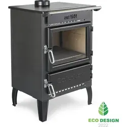 EEK A - Panorama-Holzherd Modell 214-3D BOX mit 6,42kW - Viel Gusseisen! - Schwarz