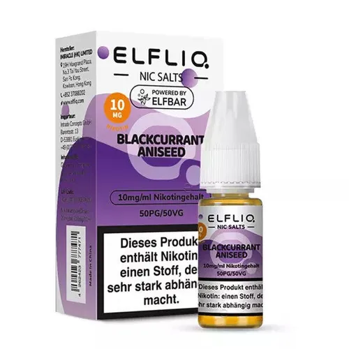 ELFLIQ by ELFBAR Blackcurrant Aniseed *10mg/ml* Nikotinsalz, 10ml Liquid