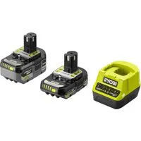 Ryobi Starter-Set RC18120-242X - 2 und 4 Ah Akku mit Ladegerät - Zubehör für Elektrowerkzeug mit IntelliCell-Technologie für maximale Laufzeit und Lebensdauer. Schnelles Laden in nur 60 Minuten für den 2 Ah Akku.