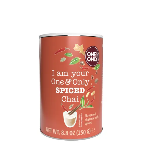 one&only Chai Powder Spiced, 250 g - Chai-Teegetränke mit intensivem Gewürzprofil aus Schwarztee, Chili, Zimt, Ingwer, Kardamom und Nelken – ganz ohne Zusatz- und Konservierungsstoffe!