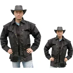 Regenfeste Westernjacke Running Bear schwarz - XL 54/56 - Funktionsjacke für Country- und Westernfans, absolut regendicht ohne Ölschicht, ideal für Spaziergänge und Ausritte bei jedem Wetter.
