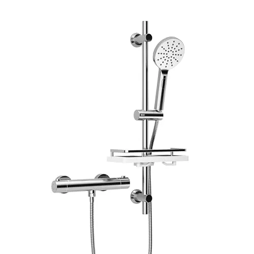 JOHO Thermostat Duschsystem mit Duscharmatur - Bad- & Duscharmaturen mit intelligenter Temperaturkontrolle, ideal für sicheres Duschen für Kinder und ältere Menschen.