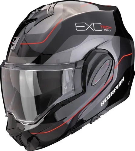 Scorpion EXO-Tech EVO PRO Klapphelm L - Commuta schwarz-silber-gelb - Motorradhelm für Unisex Erwachsene, leicht und belüftet mit kratzfestem Visier, ideal für alle Jahreszeiten und vielseitige Aktivitäten wie ATV und Onroad.